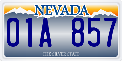 NV license plate 01A857