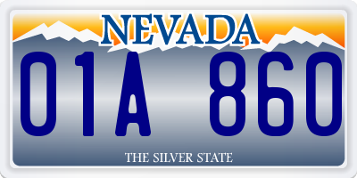 NV license plate 01A860