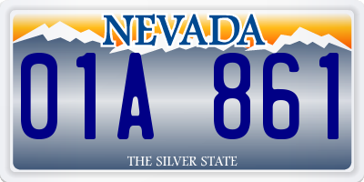 NV license plate 01A861