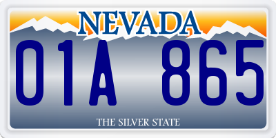 NV license plate 01A865