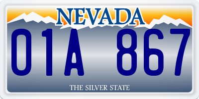 NV license plate 01A867