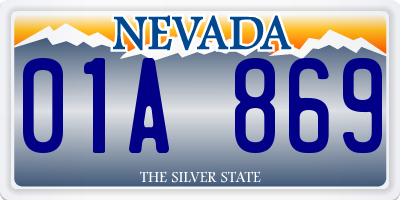 NV license plate 01A869