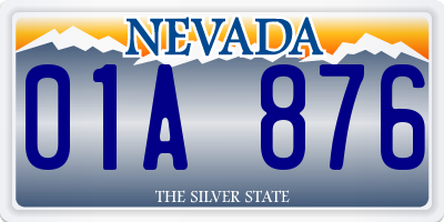 NV license plate 01A876