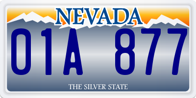 NV license plate 01A877