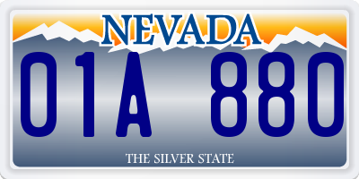 NV license plate 01A880