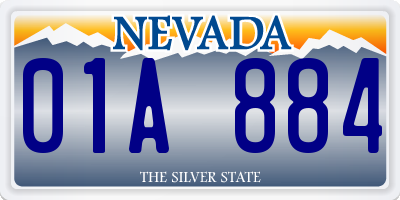 NV license plate 01A884