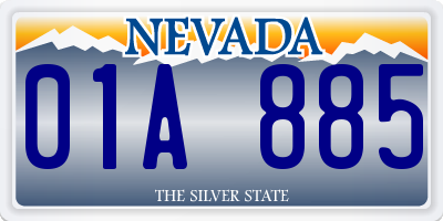 NV license plate 01A885