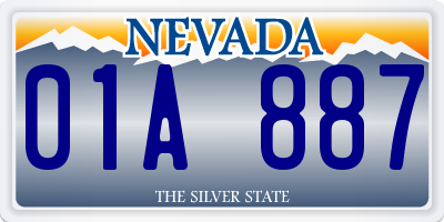 NV license plate 01A887