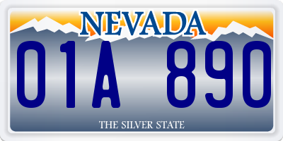 NV license plate 01A890