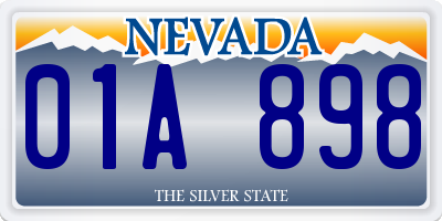 NV license plate 01A898