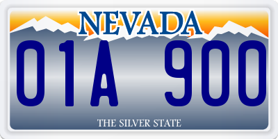 NV license plate 01A900