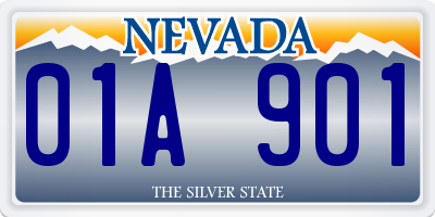 NV license plate 01A901