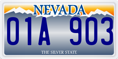 NV license plate 01A903