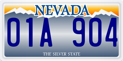 NV license plate 01A904