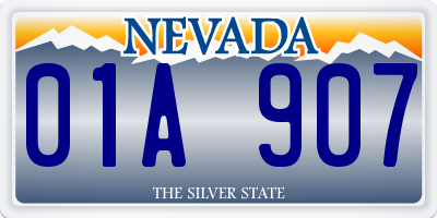 NV license plate 01A907