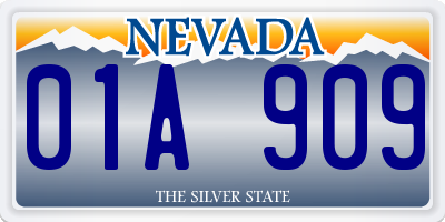 NV license plate 01A909