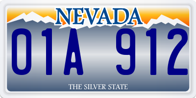 NV license plate 01A912