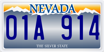 NV license plate 01A914