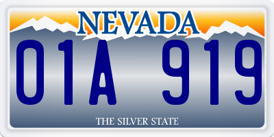 NV license plate 01A919