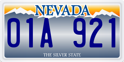 NV license plate 01A921
