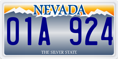 NV license plate 01A924