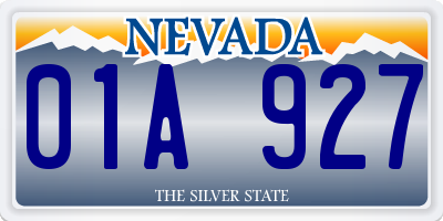 NV license plate 01A927