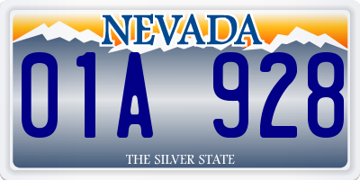 NV license plate 01A928