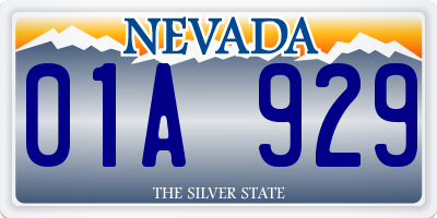 NV license plate 01A929