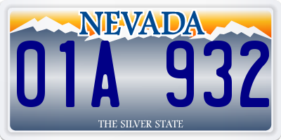 NV license plate 01A932