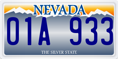 NV license plate 01A933