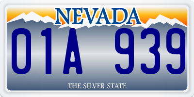 NV license plate 01A939