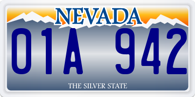 NV license plate 01A942