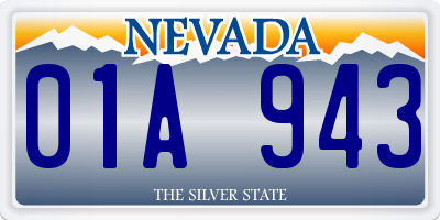 NV license plate 01A943