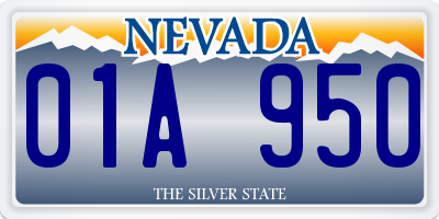 NV license plate 01A950