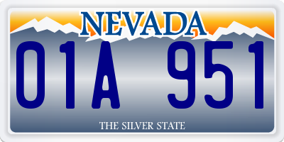 NV license plate 01A951