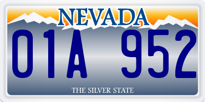 NV license plate 01A952