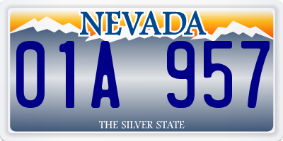 NV license plate 01A957