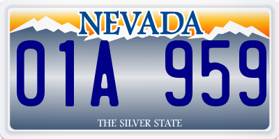 NV license plate 01A959
