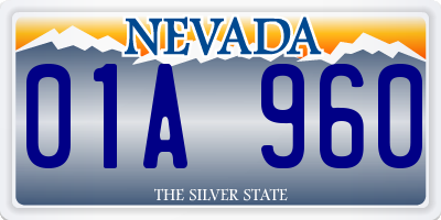 NV license plate 01A960