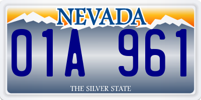 NV license plate 01A961