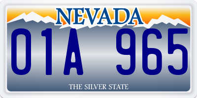 NV license plate 01A965