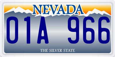 NV license plate 01A966