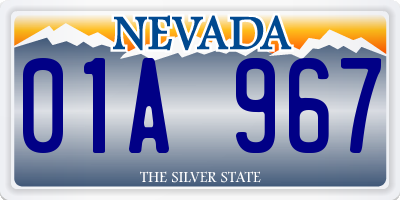 NV license plate 01A967