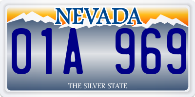 NV license plate 01A969