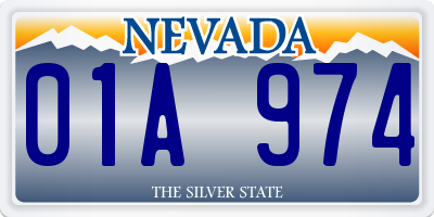 NV license plate 01A974