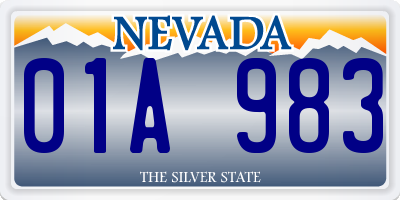 NV license plate 01A983