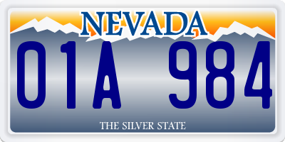 NV license plate 01A984