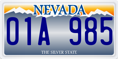 NV license plate 01A985