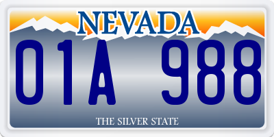 NV license plate 01A988