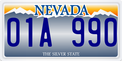 NV license plate 01A990